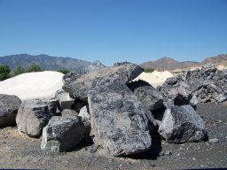 black obsidian boulders